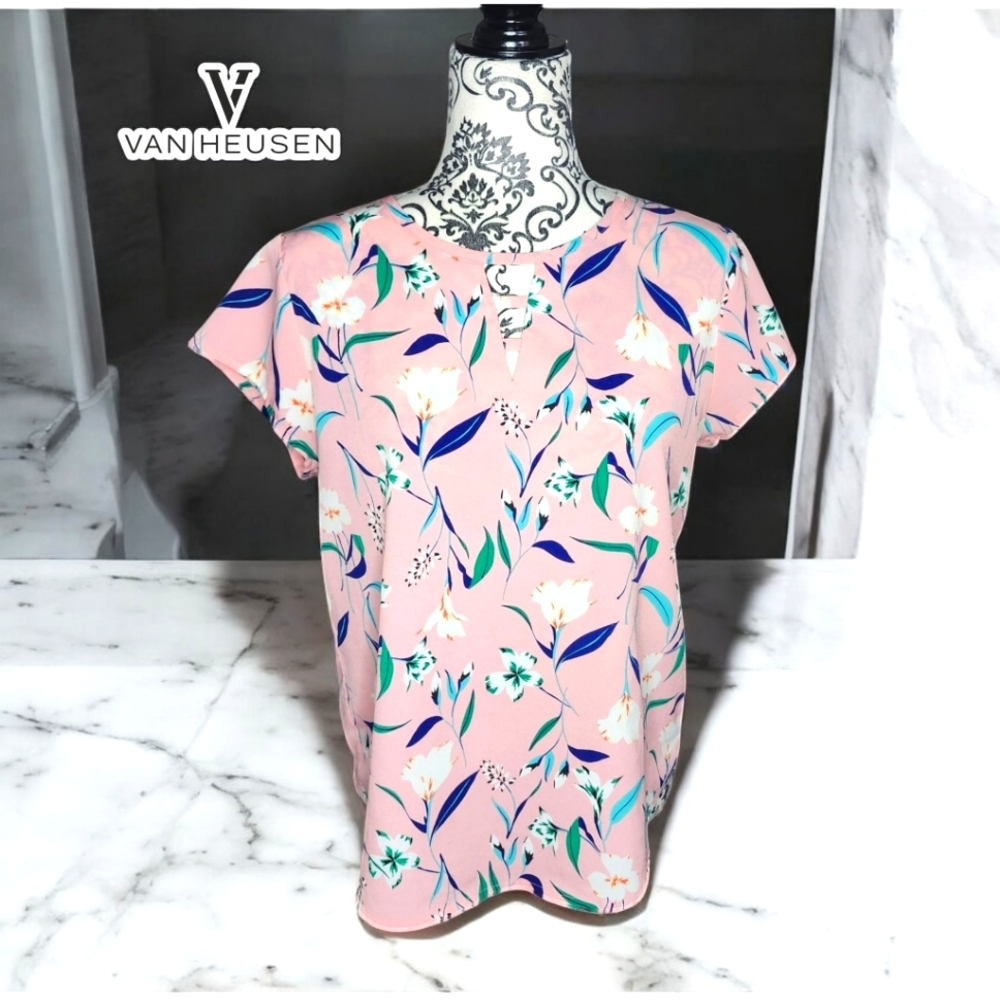VAN HEUSEN Pink Floral Top- Medium